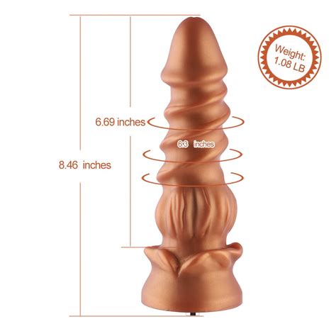 HiSmith Gold Silicone Spiral Dildo 8 5 Inch Pleasure