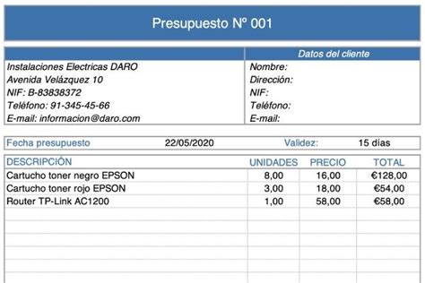 Plantilla De Cotizaci N Excel