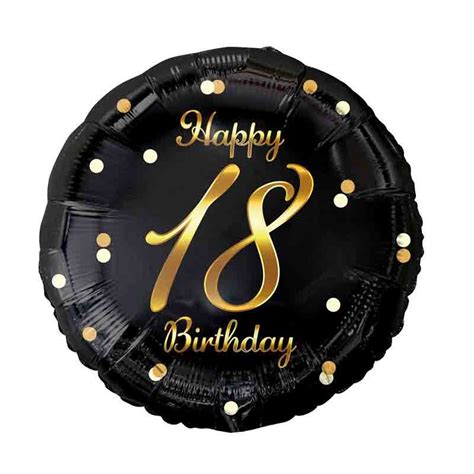 Palloncino Foil 18 Anni Tondo Nero E Oro