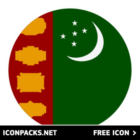 Free Turkmenistan Flag Circular Svg Png Icon Symbol Download Image