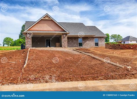 House Under Construction In New Subdivision Stock Image Image Of