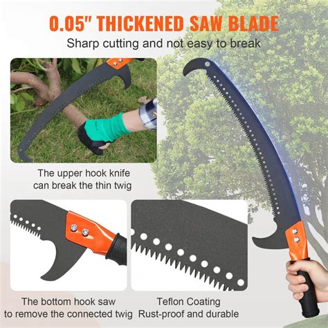 Vevor Manual Pole Saw 2 24 M 8 24 M Extendable Tree Pruner Sharp Steel Blade And Scissors High