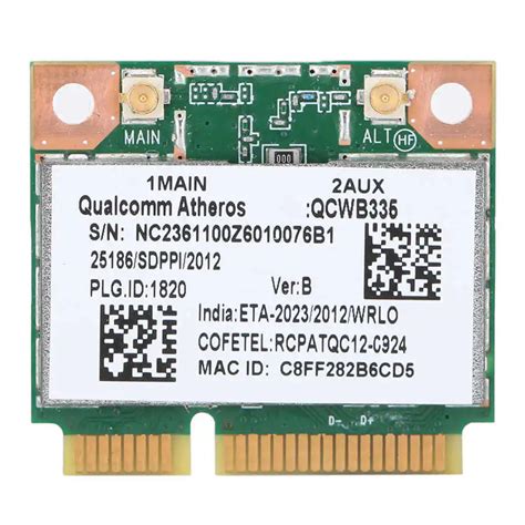 Bluetooth Network For Qualcomm Atheros Ar Qcwb M Mini Pci E