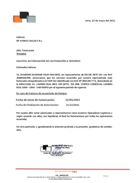 Autorizacion De Facturacion A Terceros Irene Pdf