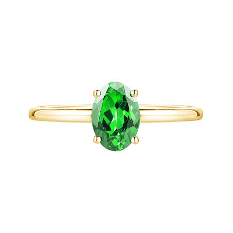 Bague Or Jaune Tsavorite Lady Ovale Gemmyo