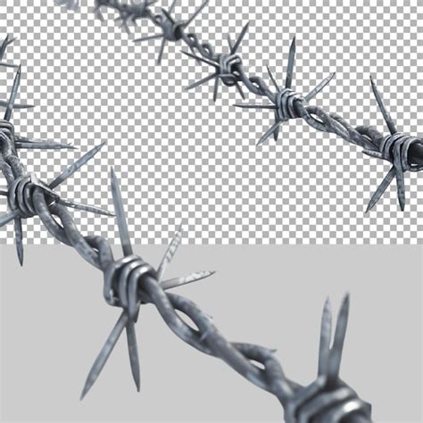 Barbed Wire Fence On Transparent Background Ai Generated Premium AI