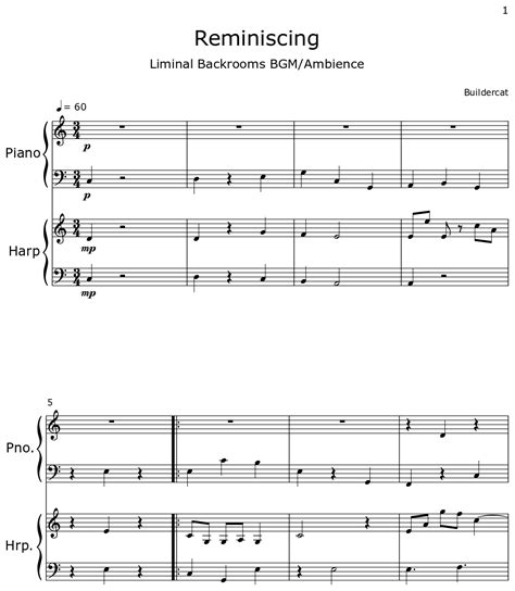 Reminiscing Sheet Music For Piano Harp