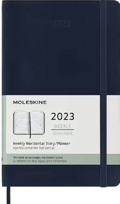 Agenda Moleskine 2023 12M Weekly Horizontal Diary Planner Large