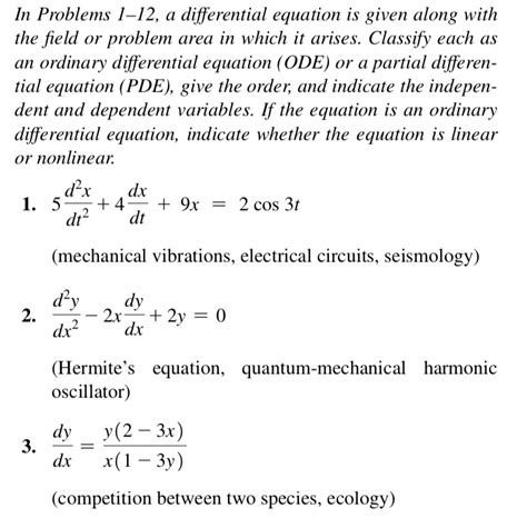 Solved In Problems Differential Equation Is Given Along With The