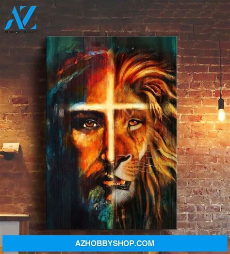 Jesus - Jesus and the amazing Lion - Portrait Canvas Prints | Jesus ...