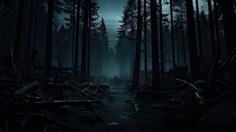 Premium Ai Image Dark And Scary Forest At The Night