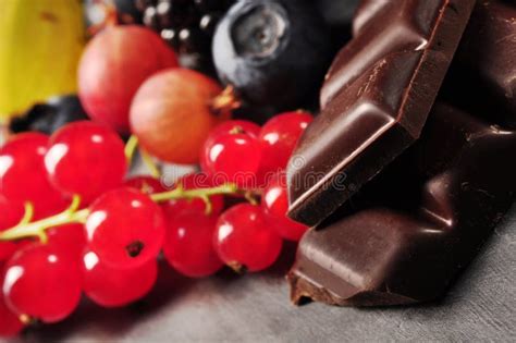 Fruits And Chocolate Stock Image Image Of Sweet Food 30215577