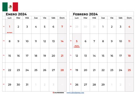 Calendario Febrero 2024 México Para Imprimir By Calendarena Medium