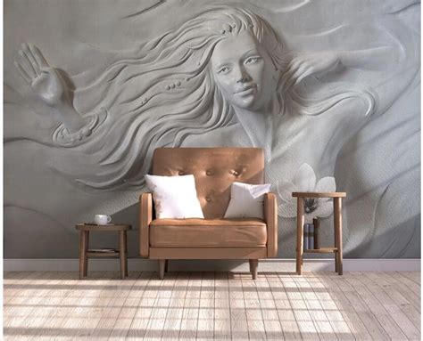 Custom Wallpaper 3D Stereoscopic Embossed Beauty Naked Women Etsy
