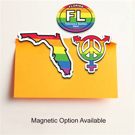 TS Tolerance States Florida Pride LGBT Gay Lesbian Bisexual Transgender Rights Sticker Set