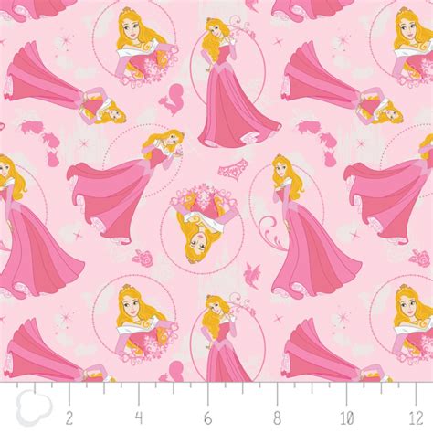 Disney Princess Aurora Sleeping Beauty Pink 100 Cotton Fabric By The