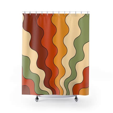 Retro Shower Curtain Funky Shower Curtain Groovy 60s 70s Etsy