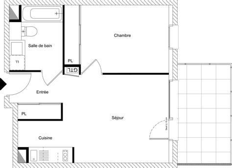 Plan Appartement T2 De 40 14 M² Neuf Résidence « Parc Perosa à Chambéry