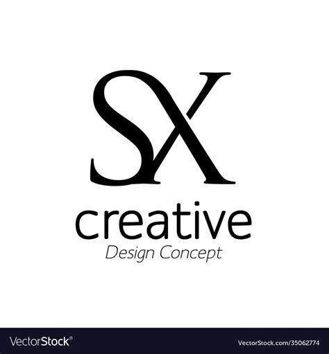 Letters Sx Logo Monogram Style Royalty Free Vector Image