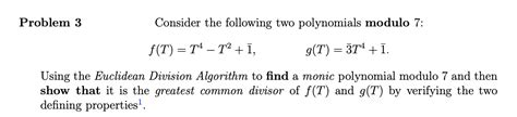 Answered Consider The Following Two Polynomials Bartleby