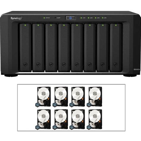 Synology 16tb 8 X 2tb Ds1813 Diskstation 8 Bay Nas Server Kit