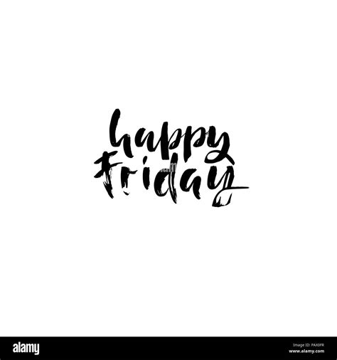 Happy Friday Lettering Ink Illustration Modern Brush Calligraphy