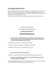 Bus 3306 Learning Journal Unit 6 Docx Learning Journal Unit 6 The