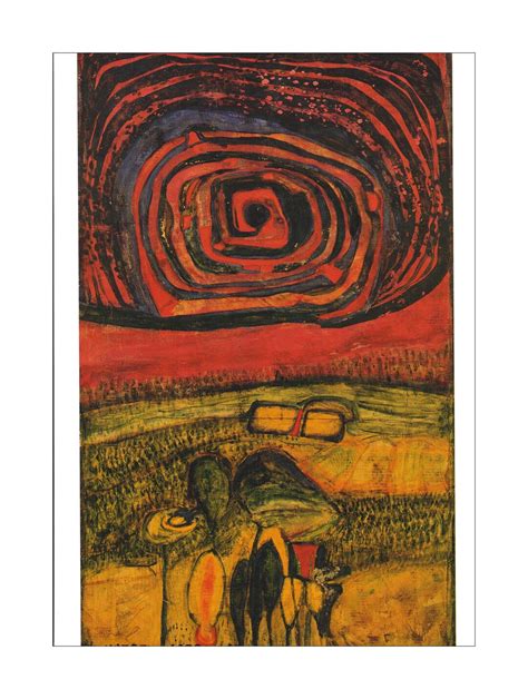 Friedensreich Hundertwasser Hot Summer Day Sun Paysage Au Soleil Violet