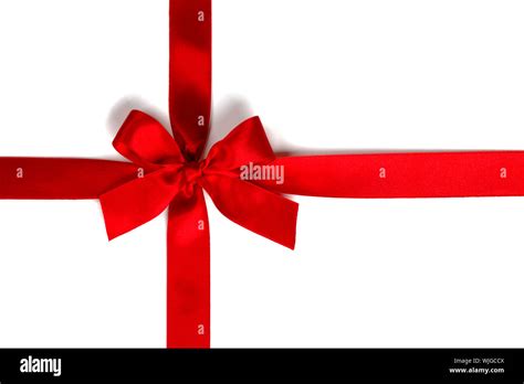 Red Ribbon With Bow Isolated On White Background Stock Photo Alamy