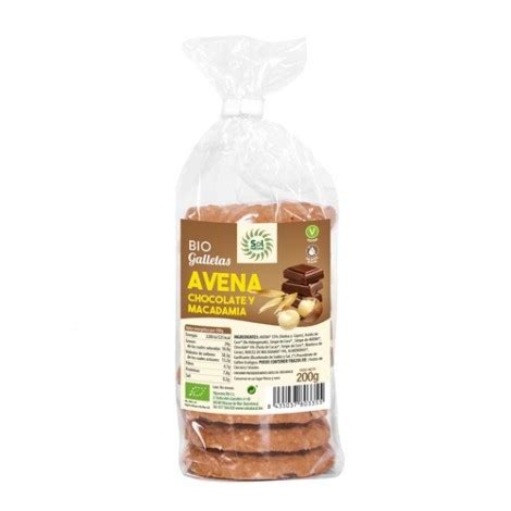 Galletas De Avena Chocolate Y Macadamia Bio G Sol Natural