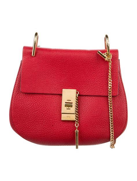 Chloé Drew Leather Crossbody Bag Red Crossbody Bags Handbags Chl262778 The Realreal