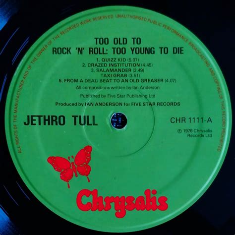 Lp Jethro Tull Too Old To Rockn´roll 1976 1uk Press Exex Aukro