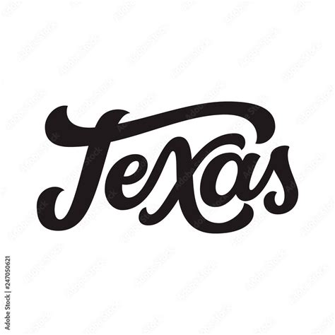 Texas Hand Drawn Lettering Text Stock Vector Adobe Stock