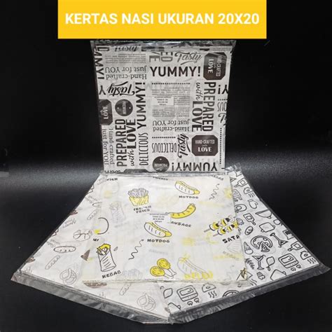 Jual Kertas Bungkus Nasi Laminasi Motif Ukuran X Cm Shopee Indonesia