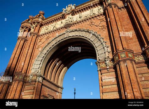 Detail Of Arc De Triomf Triumphal Arch In Passeig Lluis Companys