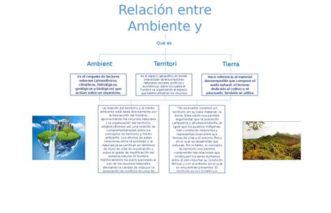 Mapa conceptual sa Relación entre Ambiente y La relación del