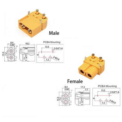 RJX 5Pair Amass XT60PW X Brass Gold Banana Bullet Male Female