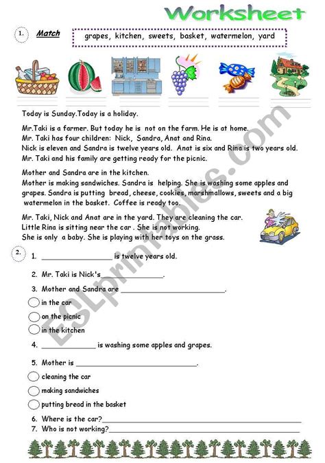 Reading Comprehension Esl Worksheet By Victoria Ladybug