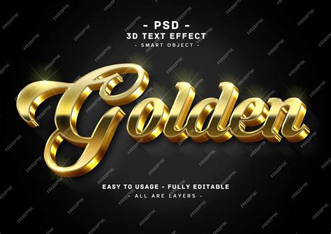 Premium Psd 3d Golden Text Style Effect