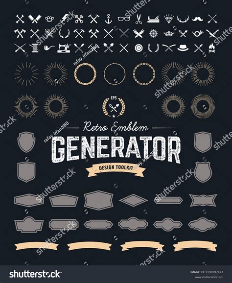 Vintage Retro Emblem Generator Logo Vector Stock Vector Royalty Free