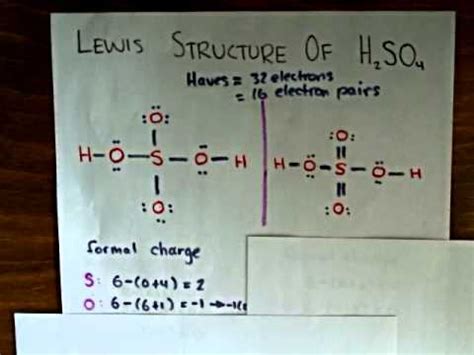 The Correct Lewis Structure Of Sulfuric Acid Youtube