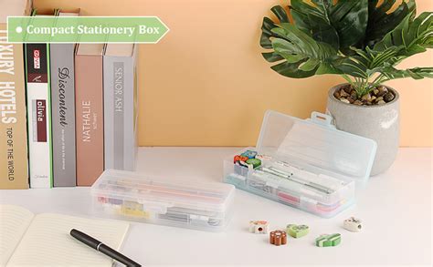 Amazon BTSKY Clear Double Deck Pencils Box Adjustable Small