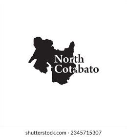 North Cotabato Philippines Map Black Lettering Stock Vector (Royalty ...