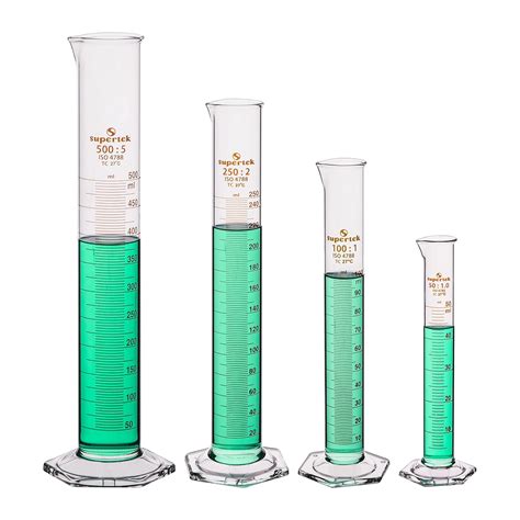 Supertek Set Of Glass Measuring Cylinder With Pour Out Capacity