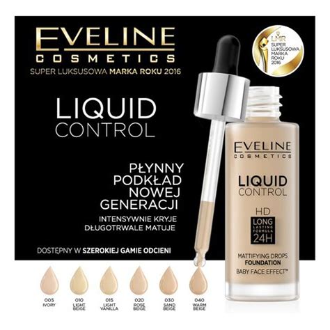 EVELINE LIQUID CONTROL HD PODKŁAD DO TWARZY DŁUGOTRWAŁY 010 Light