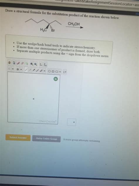 Solved Draw A Structural Formula For The Substitution Chegg