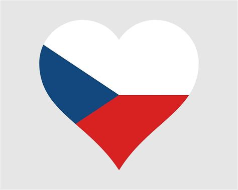 Czech Republic Heart Flag Czech Love Shape Country Nation National