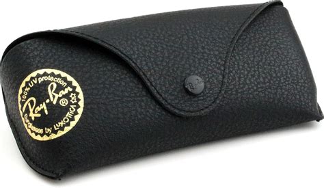 Amazon Ray Ban Funda Mediana De Piel Negra Con Sello Dorado