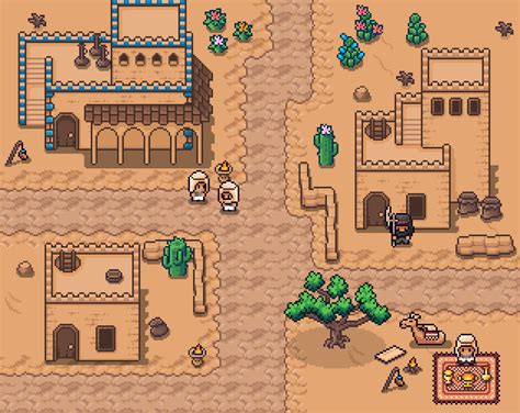 Cute Fantasy Desert 16x16 Top Down Pixel Art Asset Pack By Kenmi