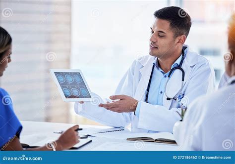 Tablet Xray Man And Doctors In Radiology Planning For Test Results